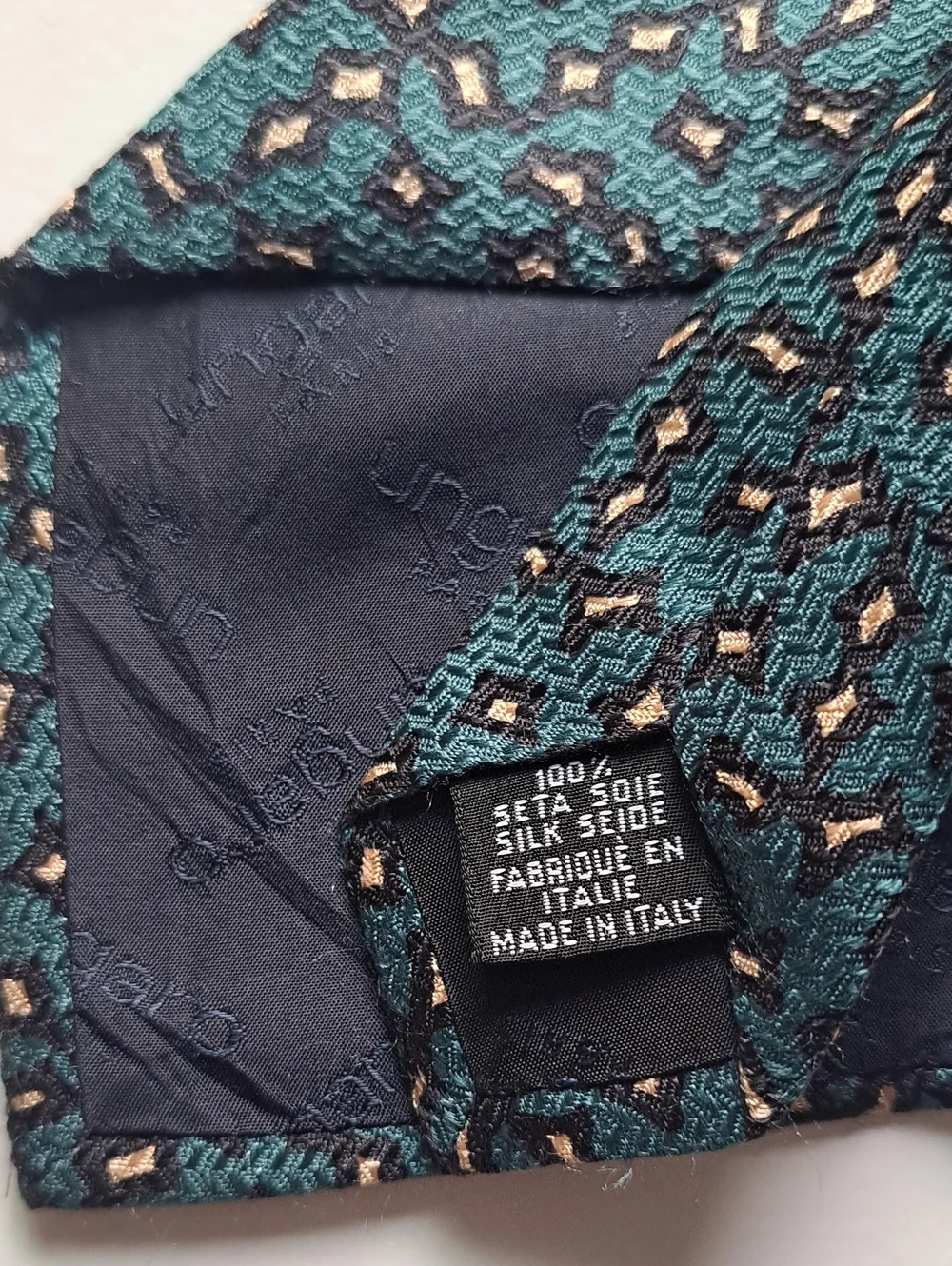 UNGARO PARIS Men's Teal Patterned Silk Tie - Teal  MADE IN ITALY